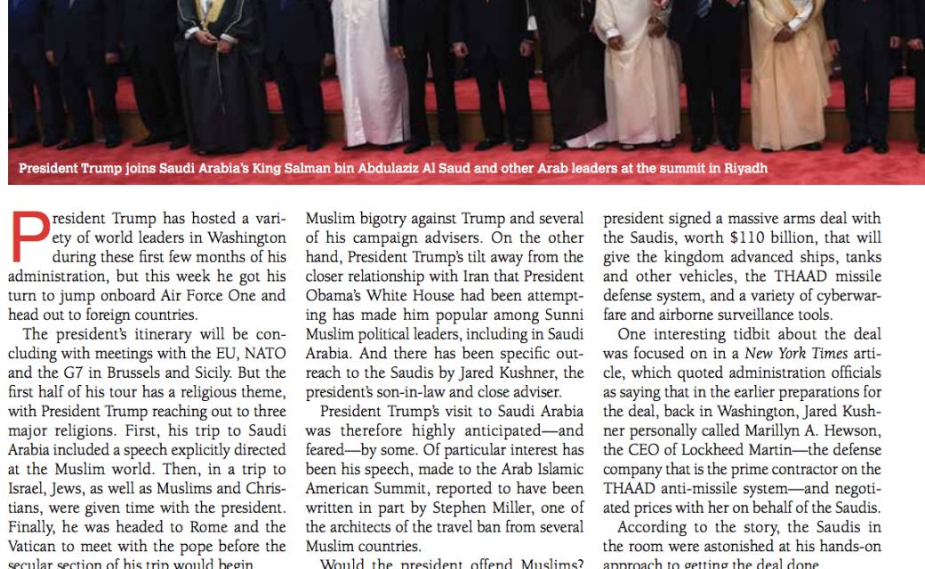 Farahat’s Interview with Ami Magazine on President Trump’s Riyadh Trip