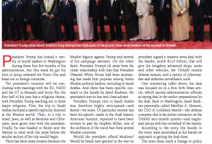 Farahat’s Interview with Ami Magazine on President Trump’s Riyadh Trip